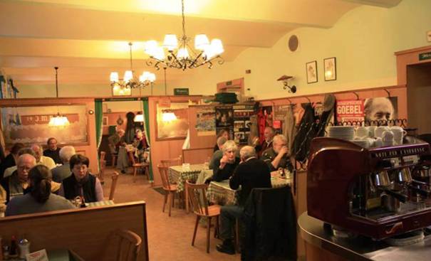 A photo of an inside of the Reinthaler Restaurant.